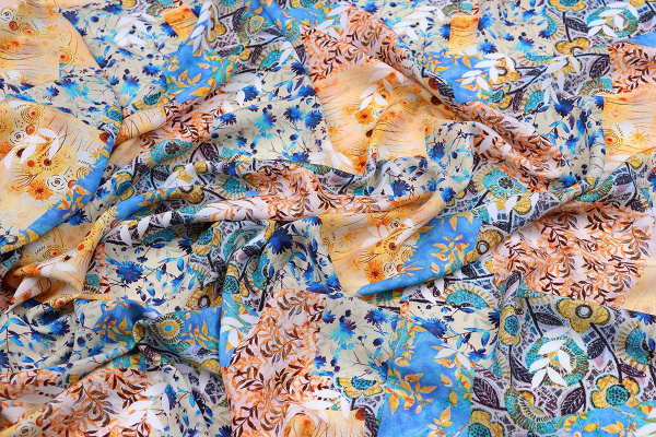 Ткань плательно-блузочная штапель, Maks Style, вискоза 100%, абстракция, арт. MS- 1192 D- 4