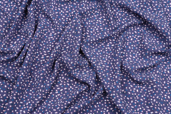 Ткань плательно-блузочная штапель, Maks Style, вискоза 100%, горох, арт. MS- 1233 D-13