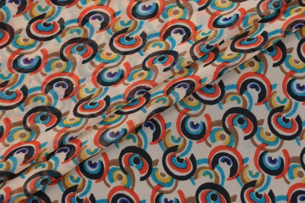 Ткань плательно-блузочная шифон,  Maks Style,арт SI- 3778-18 D-101350B C-C