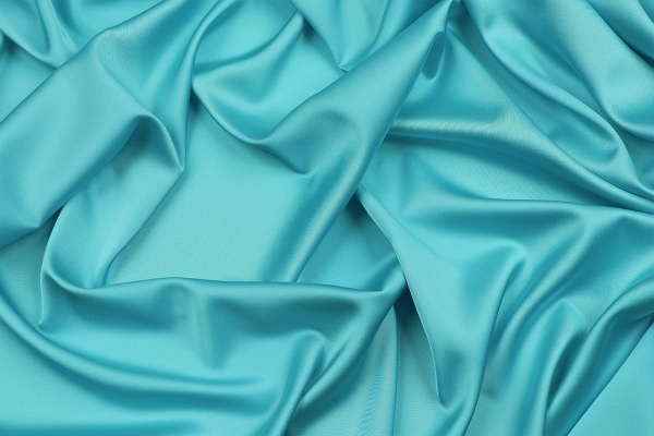 Ткань плательно-блузочная однотонная Армани шелк, Maks Style, цвет голубой, арт 1132 D-20