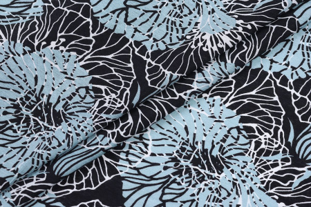 Ткань плательно-блузочная вискоза нейлон, Maks Style, вискоза 80%, нейлон 20%, цветочный принт, арт. MS- 1146 D- 46