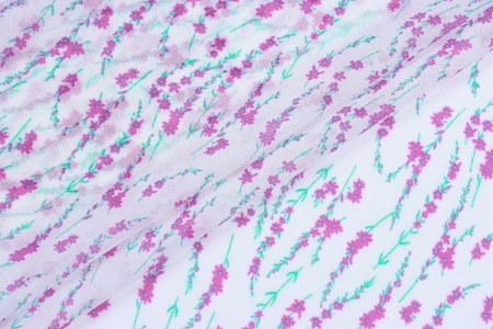 Ткань плательно-блузочная шифон, Maks Style, цветочный принт, арт MS- 1234 D-61 C-1