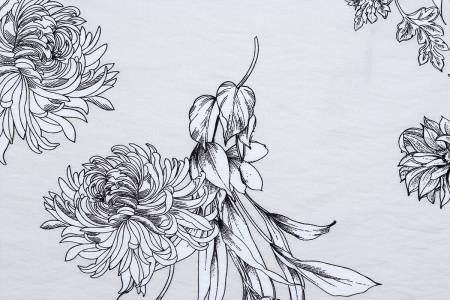 Ткань плательно-блузочная вискоза нейлон, Maks Style, вискоза 80%, нейлон 20%, цветочный принт, арт. MS- 1120 D- 4 С- 3