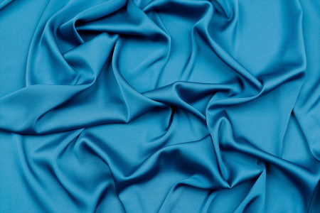 Ткань плательно-блузочная однотонная Армани шелк, Maks Style, цвет синий, арт 1132 D-24