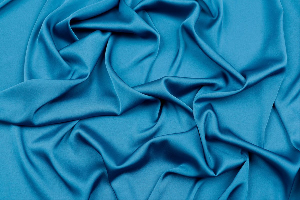 Ткань плательно-блузочная однотонная Армани шелк, Maks Style, цвет синий, арт 1132 D-24