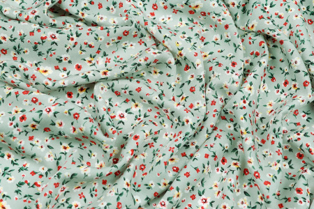 Ткань плательно-блузочная штапель, Maks Style, вискоза 100%, цветочный принт, арт. MS- 2201 D-15