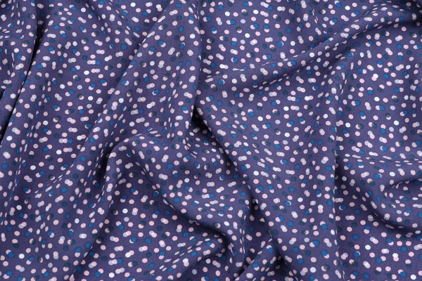 Ткань плательно-блузочная штапель, Maks Style, вискоза 100%, горох, арт. MS- 1233 D-13