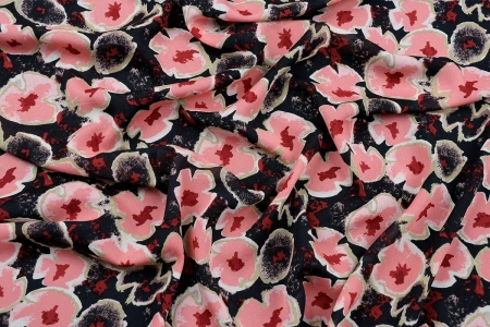 Ткань плательно-блузочная шифон, Maks Style, цветочный принт, арт. 4197-19 D-117846