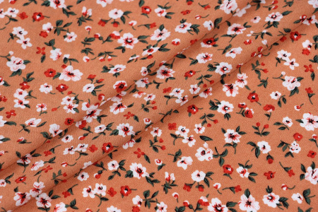 Ткань плательно-блузочная штапель, Maks Style, вискоза 100%, цветочный принт, арт. MS-1197 D-17