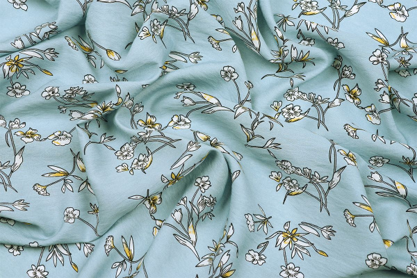 Ткань плательно-блузочная вискоза нейлон, Maks Style, вискоза 80%, нейлон 20%, цветочный принт, арт. MS- 1120 D- 6 С- 2