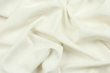 Ткань плательно-костюмная лён вискоза хлопок однотонный, Maks Style, цвет белый, арт. MS- 1160 D-2