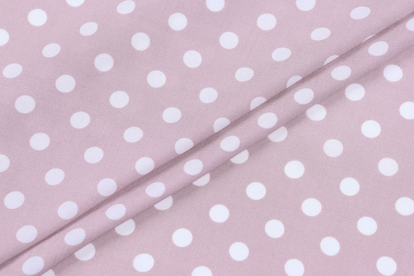 Ткань плательно-блузочная штапель, Maks Style, вискоза 100%, розовый принт горох, арт. MS- 1146 D-29 С-5