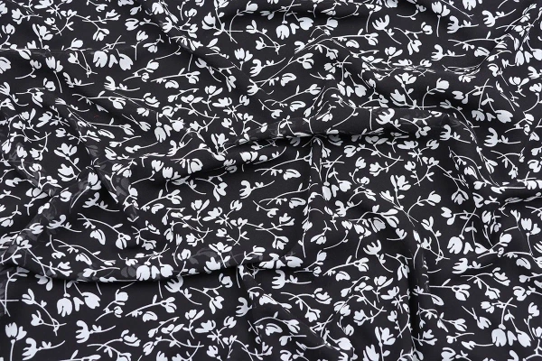 Ткань плательно-блузочная шифон, Maks Style, цветочный принт, арт MS- 1234 D-75 C-1