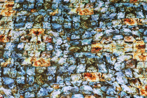 Ткань плательно-блузочная штапель, Maks Style, вискоза 100%, цветочный принт, камни, арт. MS- 1192 D- 24