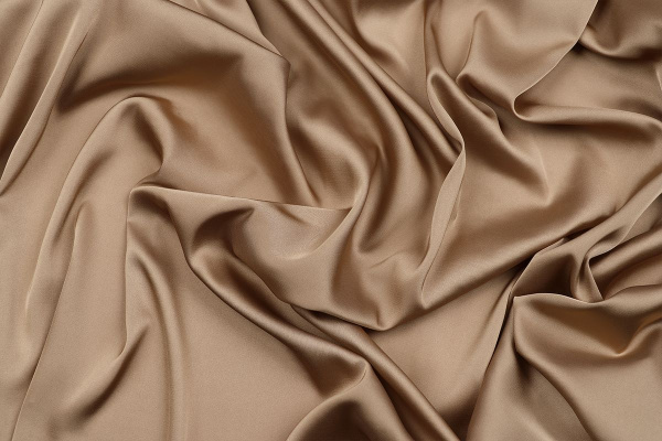 Ткань плательно-блузочная однотонная Армани шелк, Maks Style, цвет темно-бежевый, арт 1132 D-21