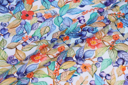 Ткань плательно-блузочная вискоза сатин, Maks Style, вискоза 100%, цветочный принт, арт. 59