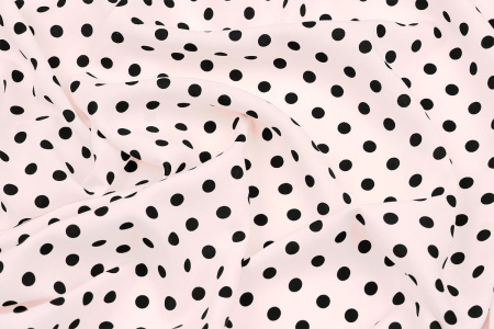 Ткань плательно-блузочная штапель, Maks Style, вискоза 100%, бежевый принт горох, арт. MS- 1146 D-28 С-6