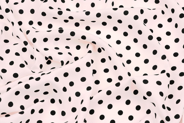 Ткань плательно-блузочная штапель, Maks Style, вискоза 100%, бежевый принт горох, арт. MS- 1146 D-28 С-6