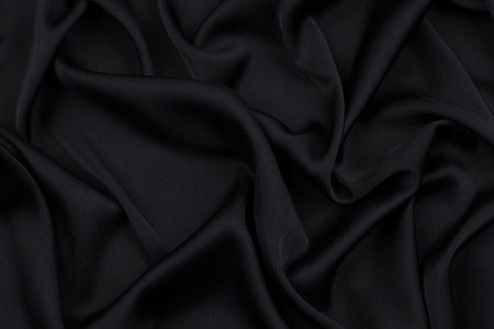Ткань плательно-блузочная однотонная Армани шелк, Maks Style, цвет черный, арт 1132 D-29