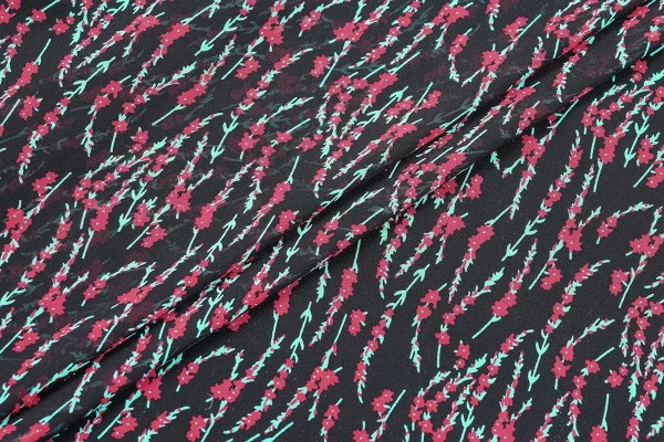 Ткань плательно-блузочная шифон, Maks Style, цветочный принт, арт MS- 1234 D-61 C-2