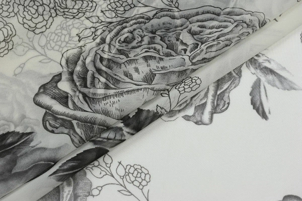 Ткань плательно-блузочная шифон,  Maks Style, цветочный принт, арт 3778 D-1009990 C-3