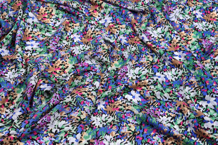 Ткань плательно-блузочная штапель, Maks Style, вискоза 100%, абстракция разноцветная, арт. MS-1237 D-LZD621086 С-1