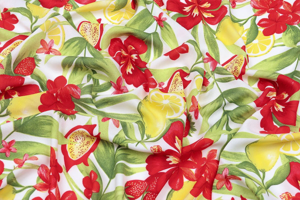 Ткань плательно-блузочная штапель, Maks Style, вискоза 100%, цветочный принт, арт. MS-1173 D-10