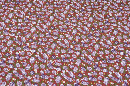 Ткань плательно-блузочная штапель, Maks Style, вискоза 100%, цветочный принт, арт. MS-1180 D-6