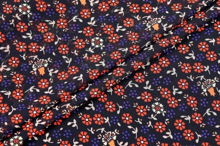 Ткань плательно-блузочная шифон, Maks Style, цветочный принт, арт. MS- 1127 D-10 C-3