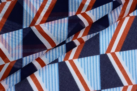 Ткань плательно-блузочная шифон, Maks Style, геометрия, арт 2399 D-B032