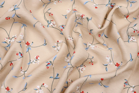 Ткань плательно-блузочная вискоза нейлон, Maks Style, вискоза 80%, нейлон 20%, цветочный принт, арт. MS- 1120 D- 7