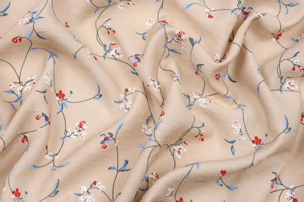 Ткань плательно-блузочная вискоза нейлон, Maks Style, вискоза 80%, нейлон 20%, цветочный принт, арт. MS- 1120 D- 7