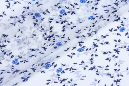 Ткань плательно-блузочная шифон, Maks Style, цветочный принт, арт. MS- 1195 D- 8 C- 1