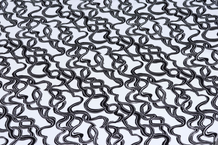 Ткань плательно-блузочная штапель, Maks Style, вискоза 100%, абстракция черно-белая, арт. MS- 1226 D- 18/19 C- 1