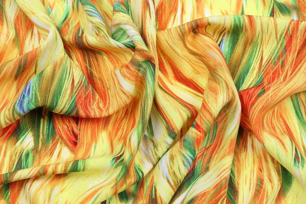 Ткань плательно-блузочная штапель, Maks Style, вискоза 100%, акварель, арт. MS- 1215 D- 4