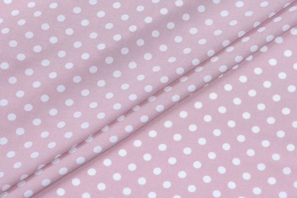Ткань плательно-блузочная штапель, Maks Style, вискоза 100%, розовый принт горох, арт. MS- 1146 D-30 С-5