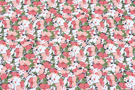 Ткань плательно-блузочная шифон, Maks Style, цветочный принт, арт. MS- 1234 D-31 C-1