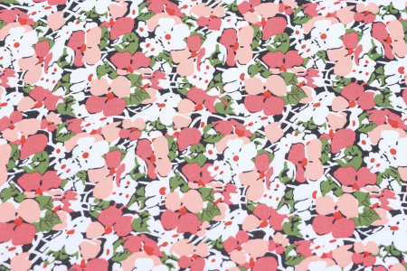 Ткань плательно-блузочная шифон, Maks Style, цветочный принт, арт. MS- 1234 D-31 C-1