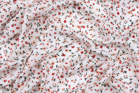 Ткань плательно-блузочная штапель, Maks Style, вискоза 100%, цветочный принт, арт. MS- 2201 D-26