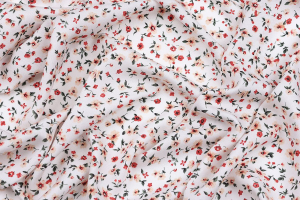 Ткань плательно-блузочная штапель, Maks Style, вискоза 100%, цветочный принт, арт. MS- 2201 D-26