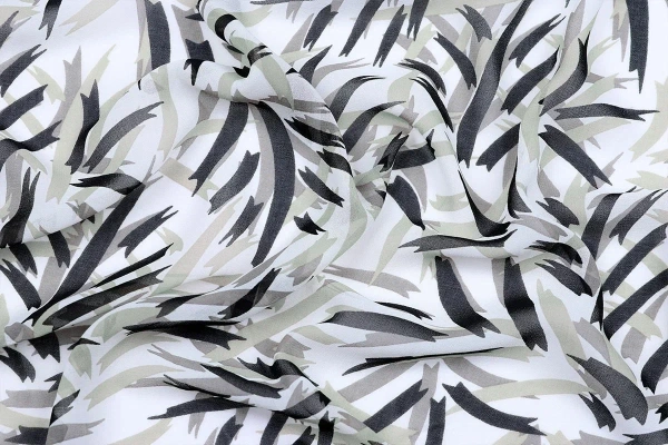 Ткань плательно-блузочная шифон, Maks Style, листья арт MS- 2238 D-2