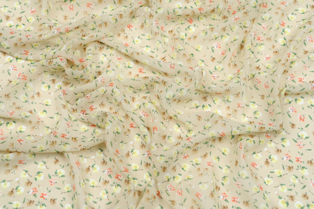 Ткань плательно-блузочная шифон, Maks Style, цветочный принт, арт. MS- 1234 D-78 C-1