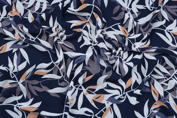 Ткань плательно-блузочная шифон, Maks Style, листья, арт MS- 1235 D-B04H5125 C-2