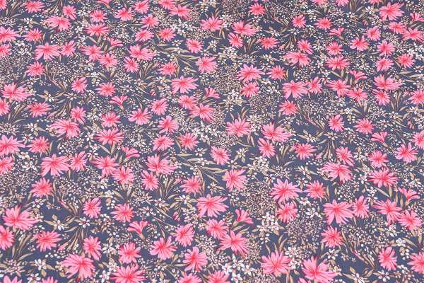 Ткань плательно-блузочная штапель, Maks Style, вискоза 100%, цветочный принт серый, арт. MS-1237 D-LZD621056 С-1