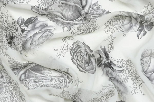 Ткань плательно-блузочная шифон,  Maks Style, цветочный принт, арт 3778 D-1009990 C-3