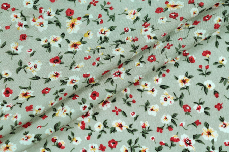 Ткань плательно-блузочная штапель, Maks Style, вискоза 100%, цветочный принт, арт. MS- 2201 D-15