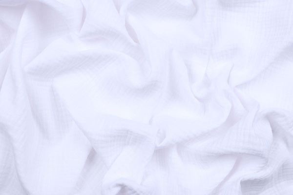 Ткань плательно-блузочная муслин однотонный, Maks Style, хлопок 100%, цвет белый, арт. 1162 D-1