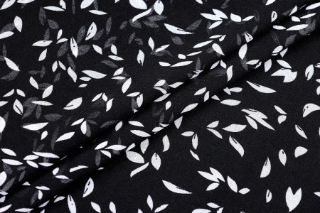 Ткань плательно-блузочная шифон, Maks Style, листья, арт MS- 2245 D-2