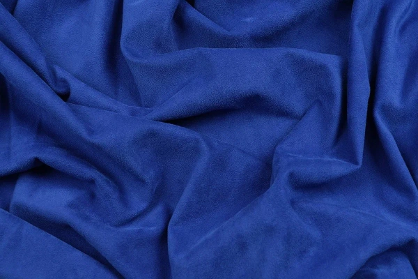 Ткань костюмная замша однотонная, Maks Style, цвет синий, арт. MS- 3248 D-4