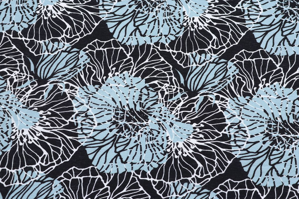 Ткань плательно-блузочная вискоза нейлон, Maks Style, вискоза 80%, нейлон 20%, цветочный принт, арт. MS- 1146 D- 46